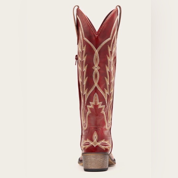 THE ROSEMARY - CREAM CLASSIC TALL COWGIRL BOOTS WITH EMBROIDERY - Picture 2 of 12